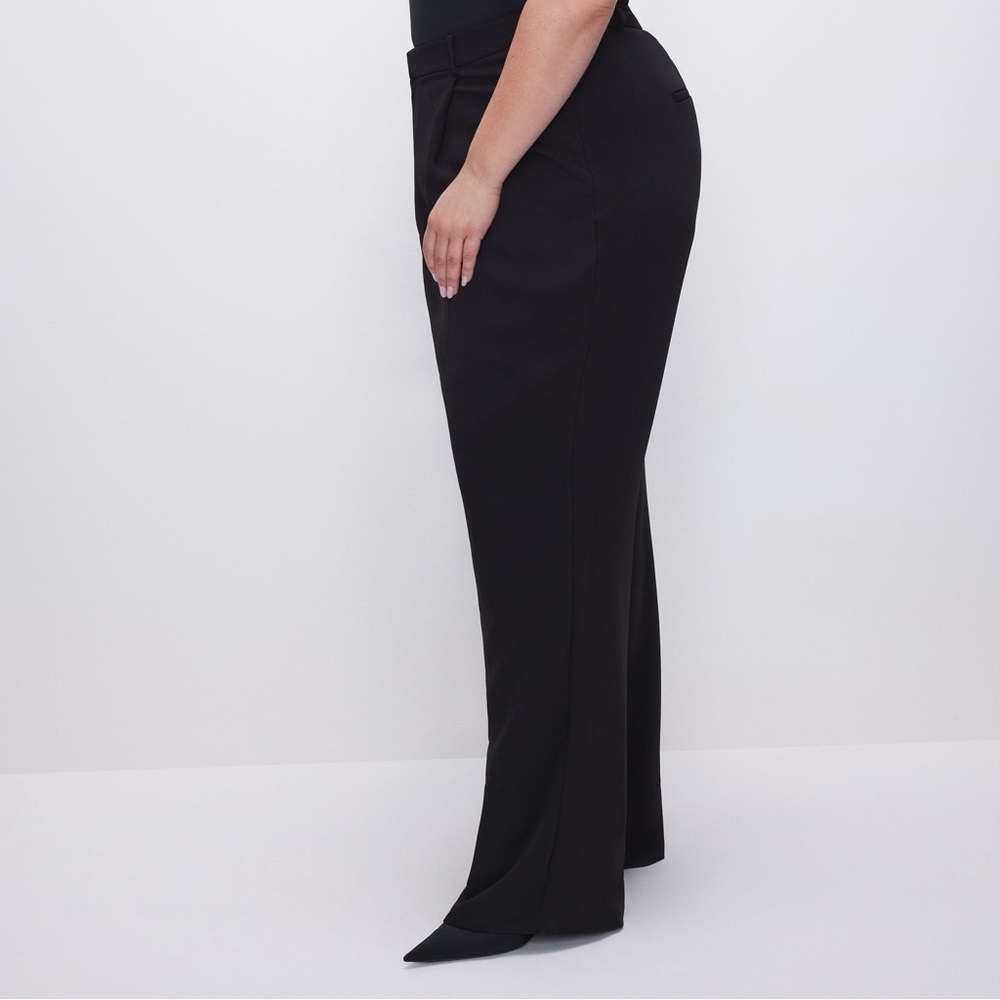 NWT Good American Luxe Suiting  Column Trousers size 16 black suit office work